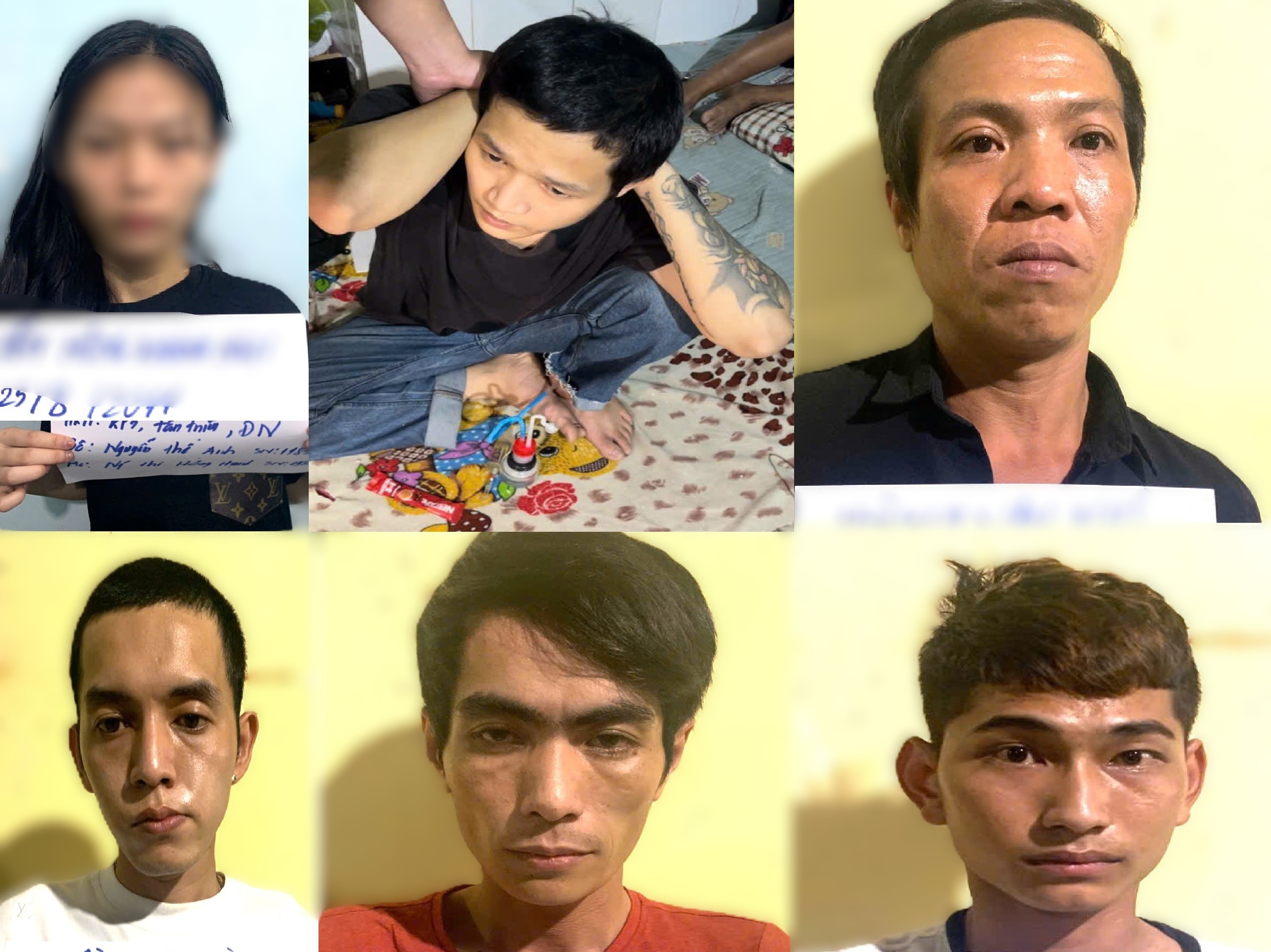 Bắt quả tang nhóm 6 đối tượng “tổ chức sử dụng trái phép chất ma túy”