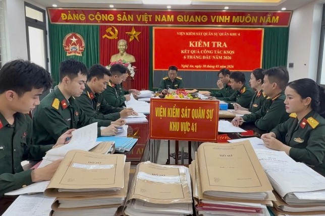 VKSQS Quân khu 4 kiểm tra công tác kiểm sát quân sự tại VKSQS khu vực 41