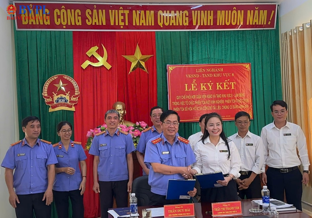 VKSND và TAND Khu vực 8 – Lâm Đồng ký Quy chế phối hợp, đẩy mạnh số hóa hoạt động xét xử