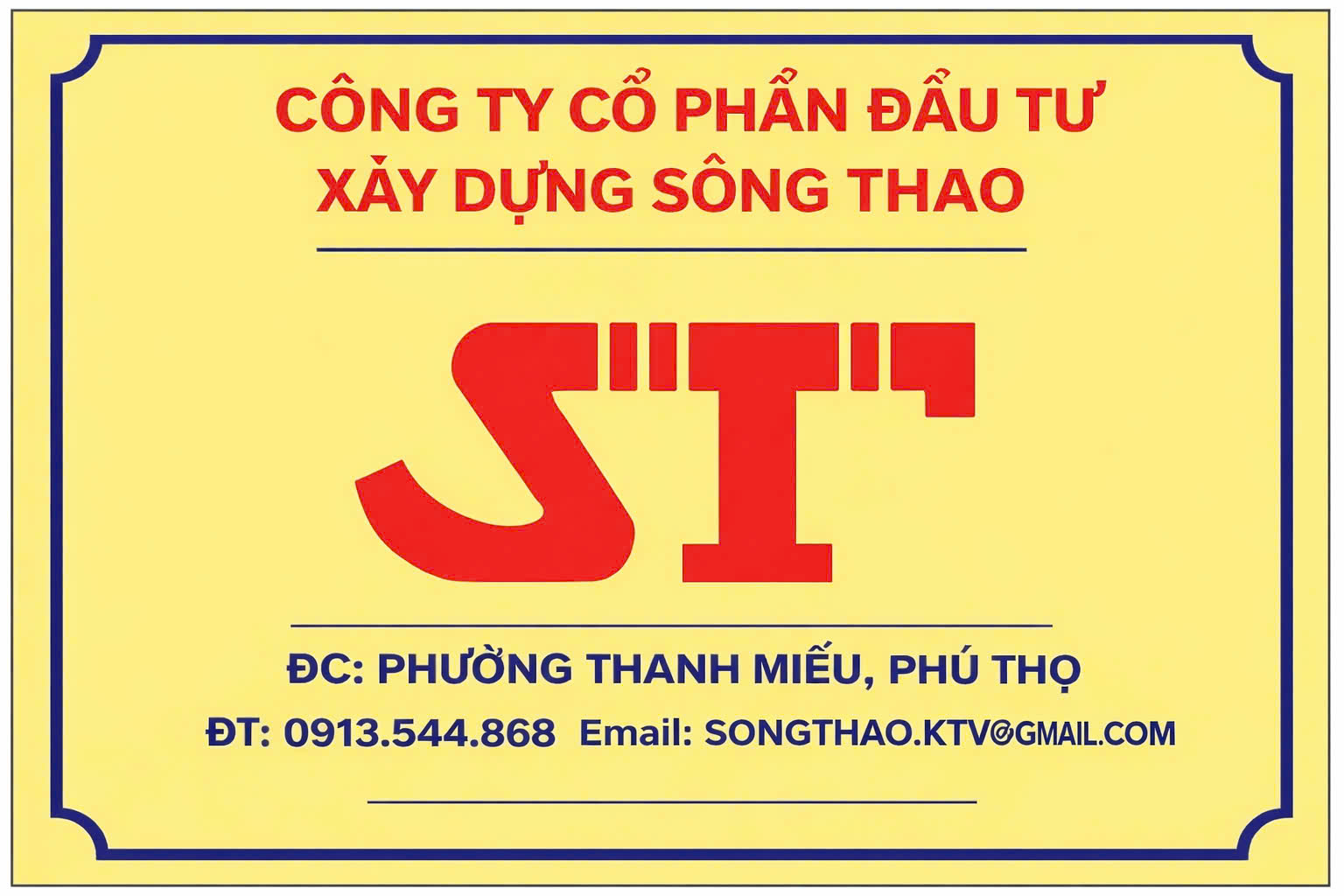 Công ty CP ĐT XD Sông Thao