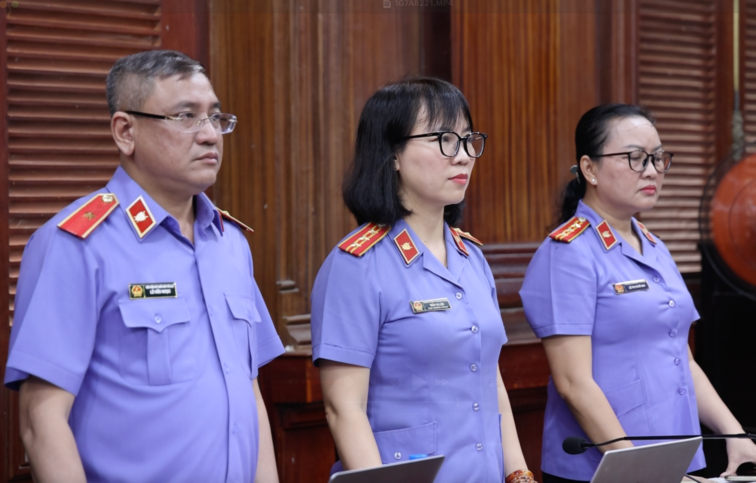 Hình ảnh Kiểm sát viên tham gia phiên tòa xét xử cựu Chủ tịch Tập đoàn Cao su Việt Nam