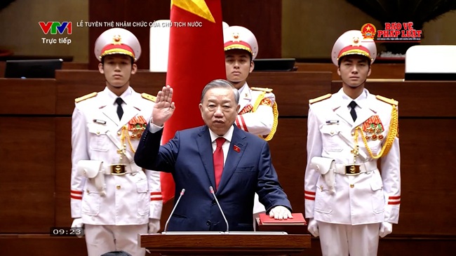 Lễ tuyên thệ nhậm chức Chủ tịch nước của Tổng Bí thư Tô Lâm