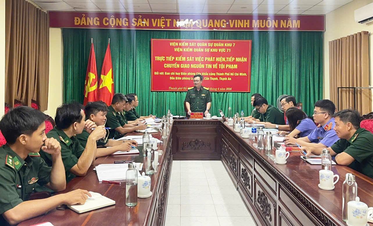 Viện kiểm sát Quân sự Khu vực 71 trực tiếp kiểm sát tại các đơn vị Biên phòng