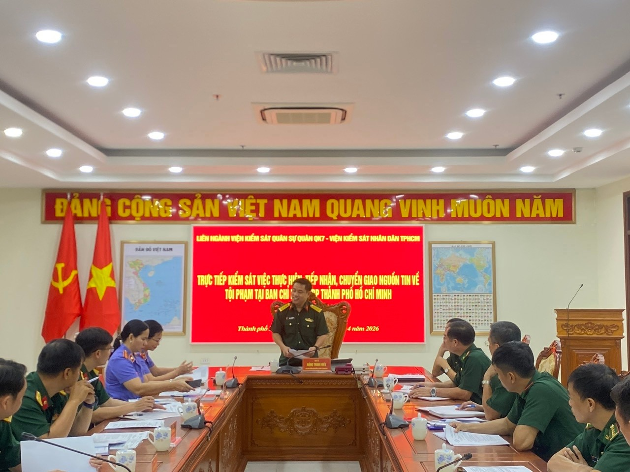 VKS Quân sự Quân khu 7 kiểm sát việc tiếp nhận, chuyển giao nguồn tin tội phạm