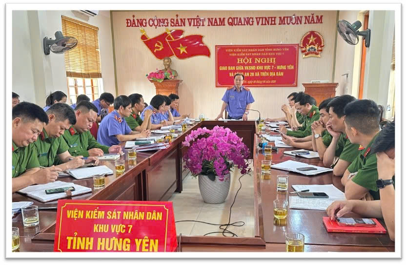 VKSND khu vực 7, tỉnh Hưng Yên  Hội nghị giao ban Quý II và ký Quy chế phối hợp liên ngành