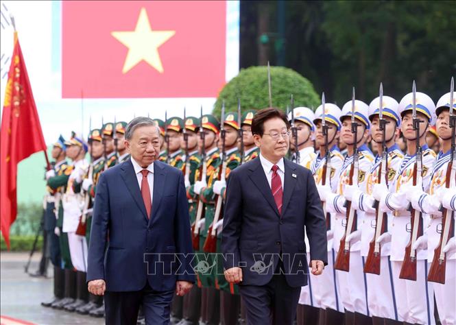 Tổng Bí thư, Chủ tịch nước Tô Lâm chủ trì Lễ đón chính thức Tổng thống Hàn Quốc