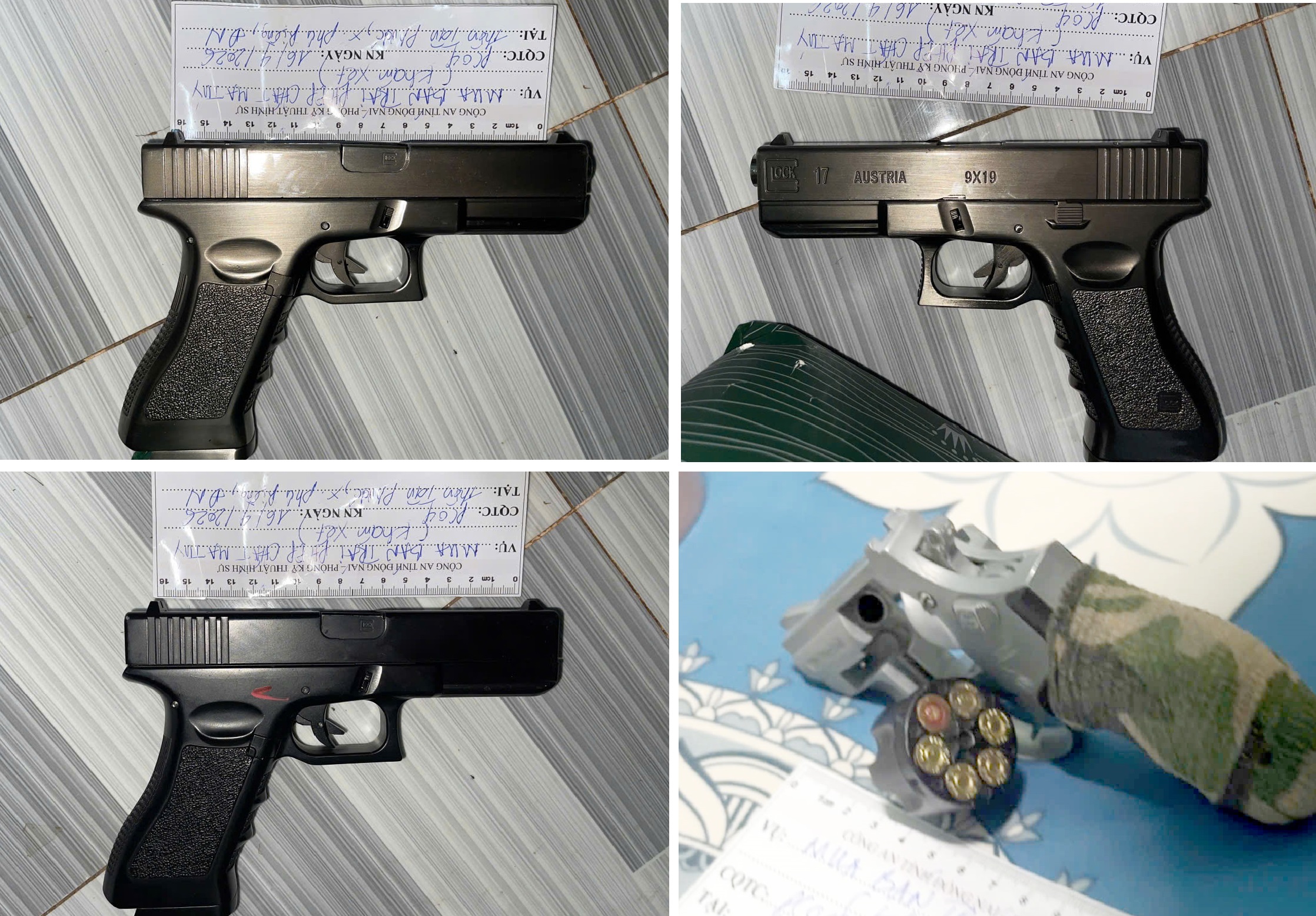 Triệt phá đường dây ma túy, thu giữ 4 khẩu súng và 18 viên đạn