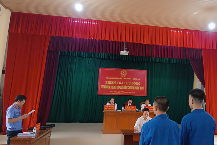 VKSND khu vực 1 - Nghệ An xét xử lưu động 3 vụ án tại cơ sở cai nghiện ma tuý số 1