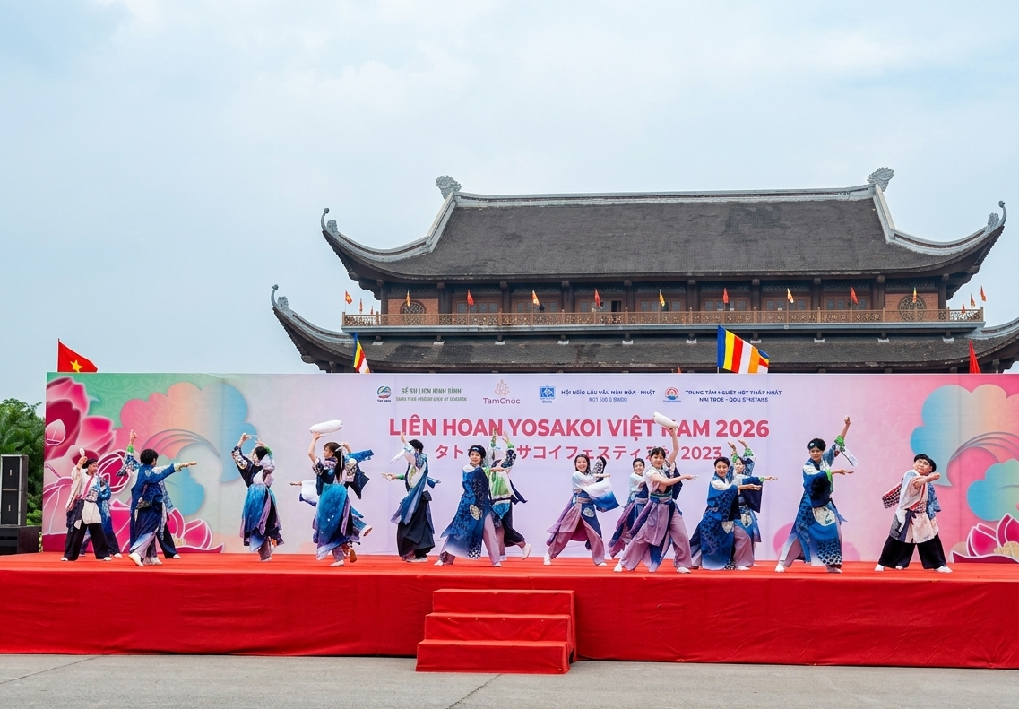 Liên hoan Yosakoi Việt Nam 2026 Điểm nhấn giao lưu văn hóa tại Ninh Bình