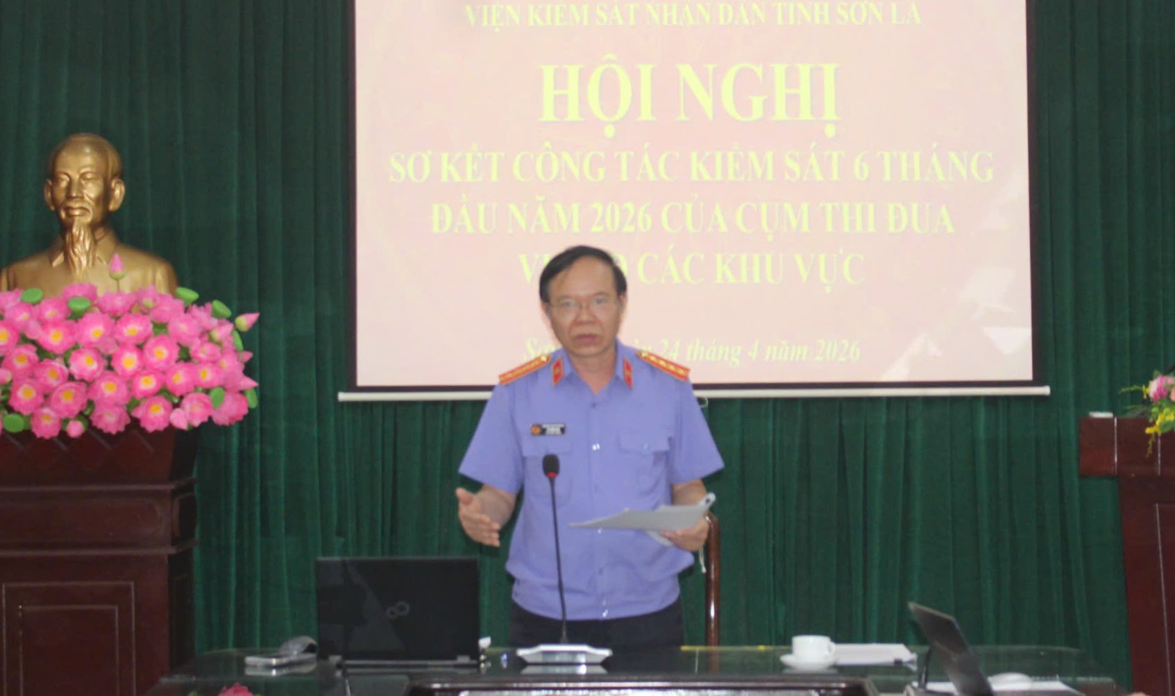 Cụm thi đua VKSND các khu vực tỉnh Sơn La sơ kết công tác 6 tháng đầu năm 2026