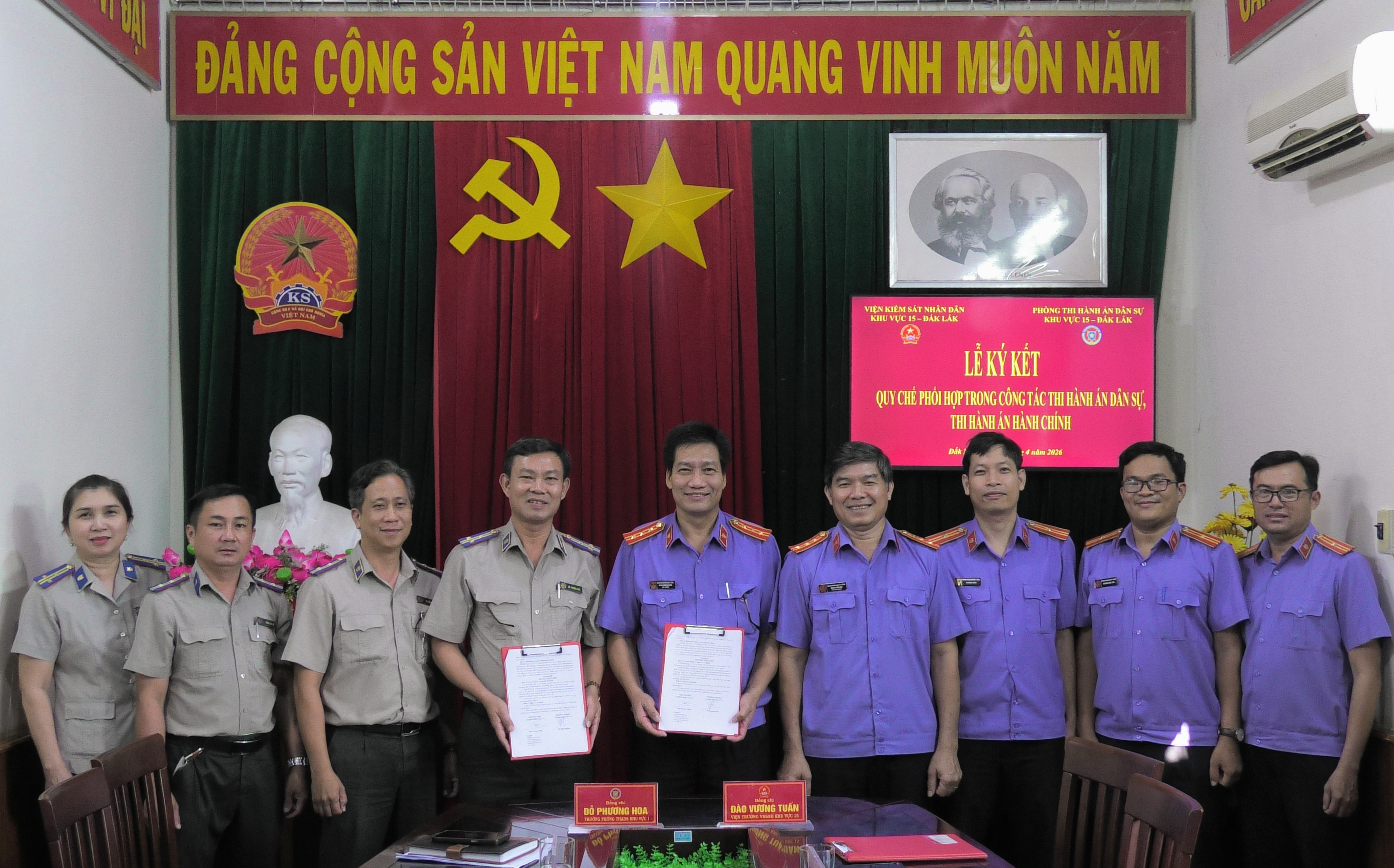 VKSND khu vực 15, tỉnh Đắk Lắk ký kết Quy chế phối hợp trong công tác thi hành án