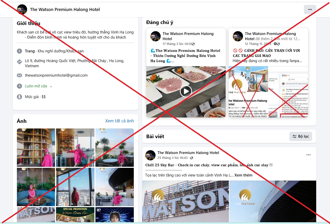 Cảnh giác fanpage giả mạo khách sạn, lừa du khách đặt cọc trực tuyến