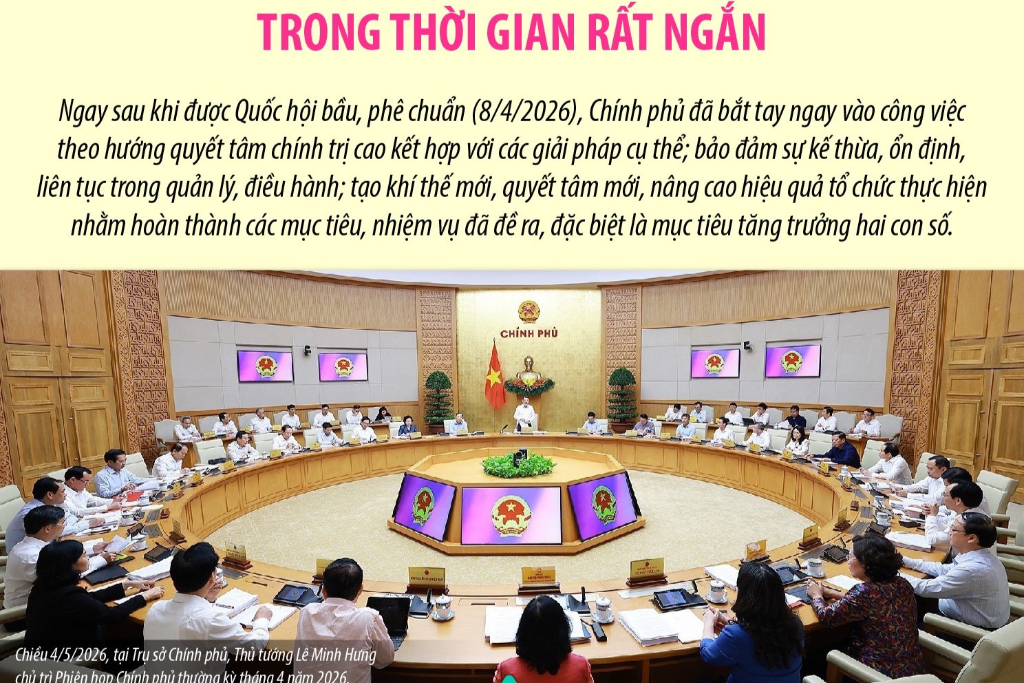 Chính phủ chỉ đạo và hoàn thành nhiều việc quan trọng, cấp bách trong thời gian rất ngắn
