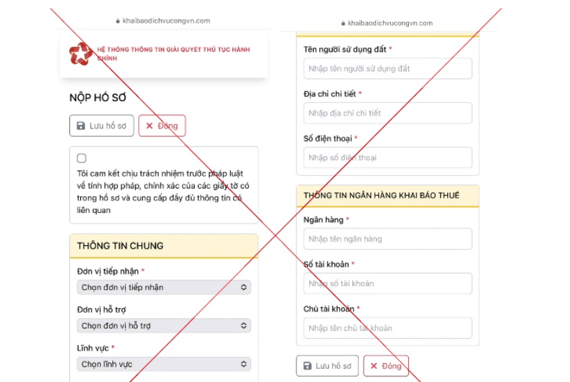 Cảnh báo thủ đoạn lừa đảo thu thập thông tin nhà đất qua website giả mạo dịch vụ công
