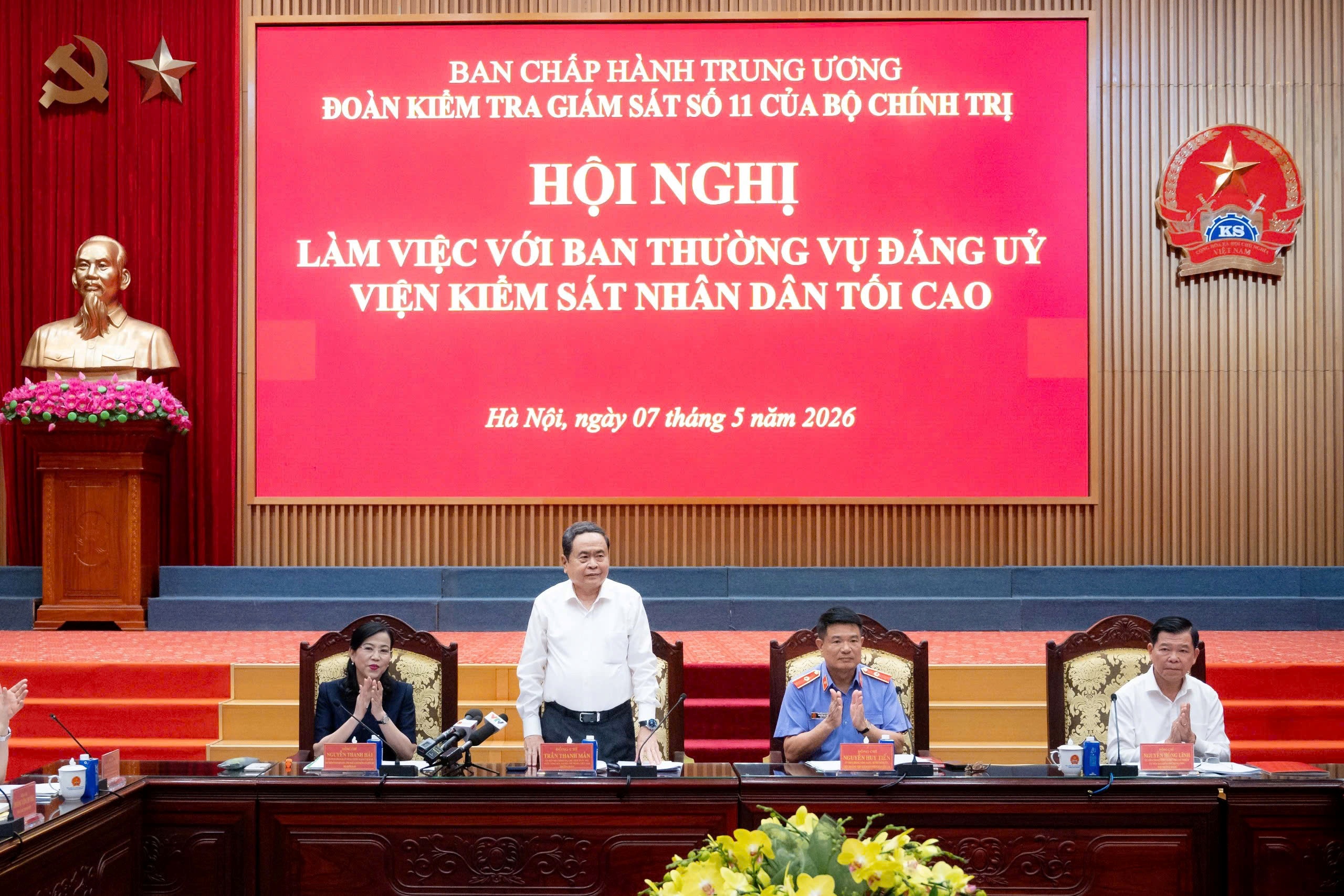 Chủ tịch Quốc hội Trần Thanh Mẫn chủ trì làm việc với Đảng ủy VKSND tối cao