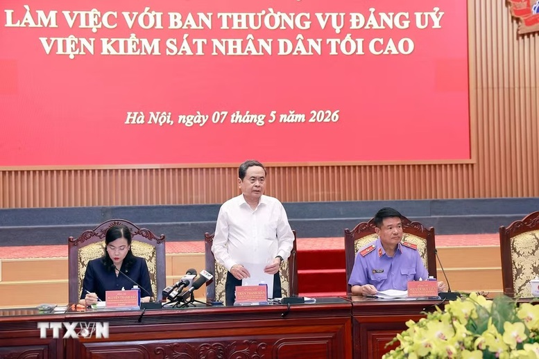 Chủ tịch Quốc hội Trần Thanh Mẫn chủ trì làm việc với Đảng ủy VKSND tối cao