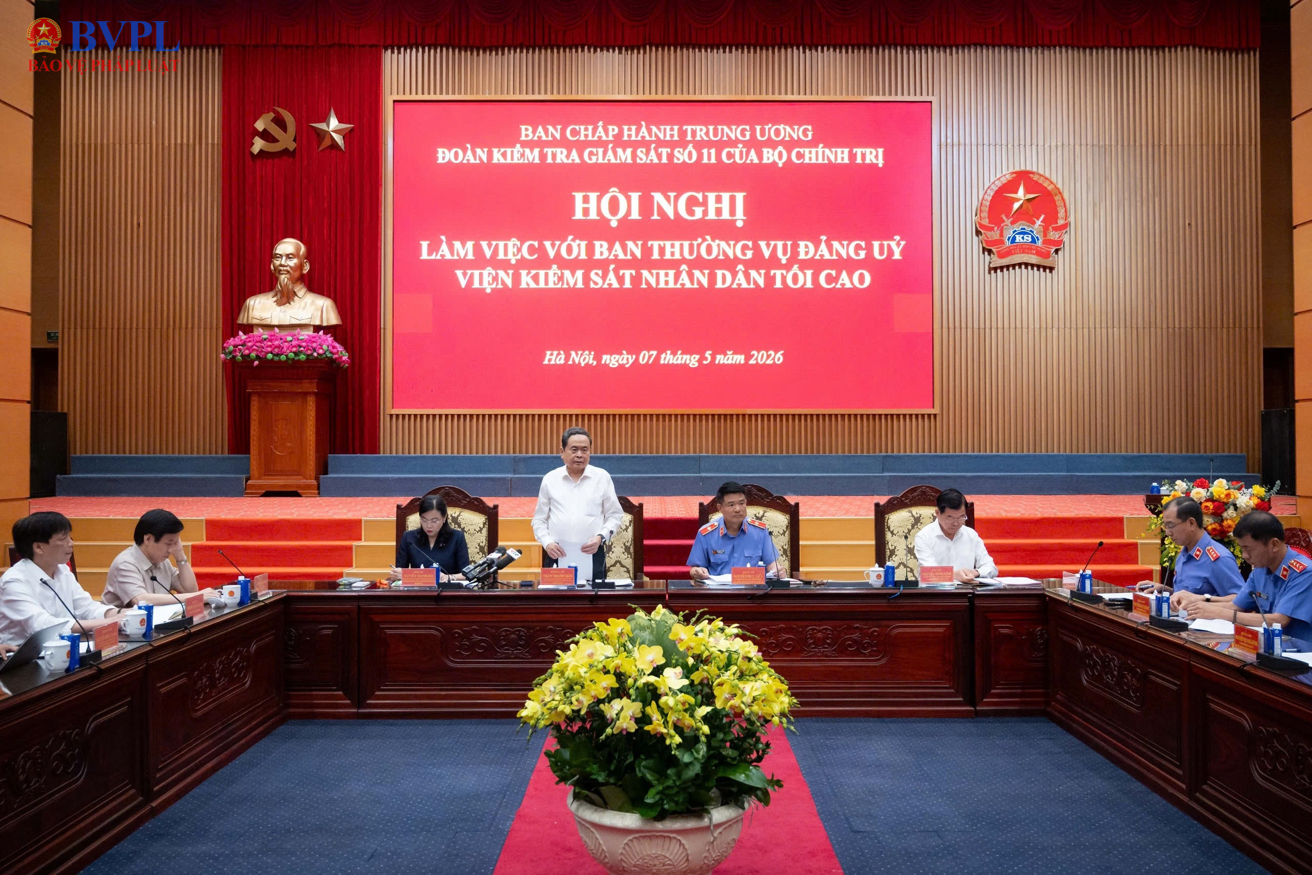 Đoàn kiểm tra, giám sát số 11 của Bộ Chính trị làm việc với Đảng ủy VKSND tối cao