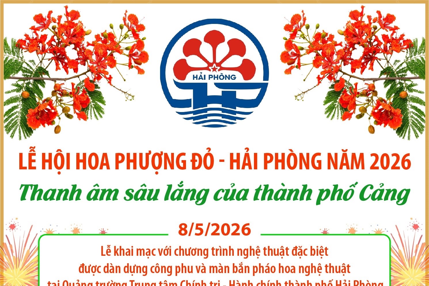 Lễ hội Hoa Phượng Đỏ - Hải Phòng năm 2026 Thanh âm sâu lắng của thành phố Cảng