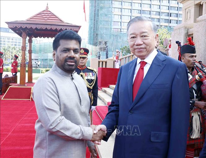Lễ đón trọng thể Tổng Bí thư, Chủ tịch nước Tô Lâm thăm cấp Nhà nước Sri Lanka