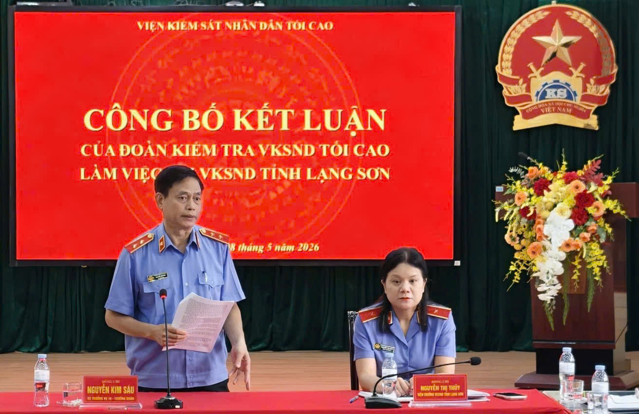 Đoàn kiểm tra liên vụ VKSND tối cao công bố kết luận làm việc tại VKSND tỉnh Lạng Sơn