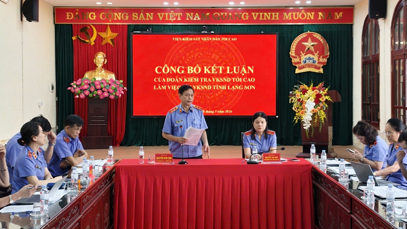 Đoàn kiểm tra liên vụ VKSND tối cao công bố kết luận làm việc tại VKSND tỉnh Lạng Sơn