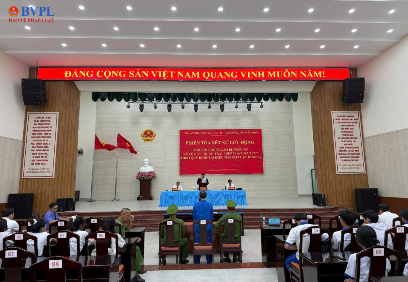 VKSND Khu vực 15 – Lâm Đồng phối hợp xét xử lưu động các vụ án về ma túy