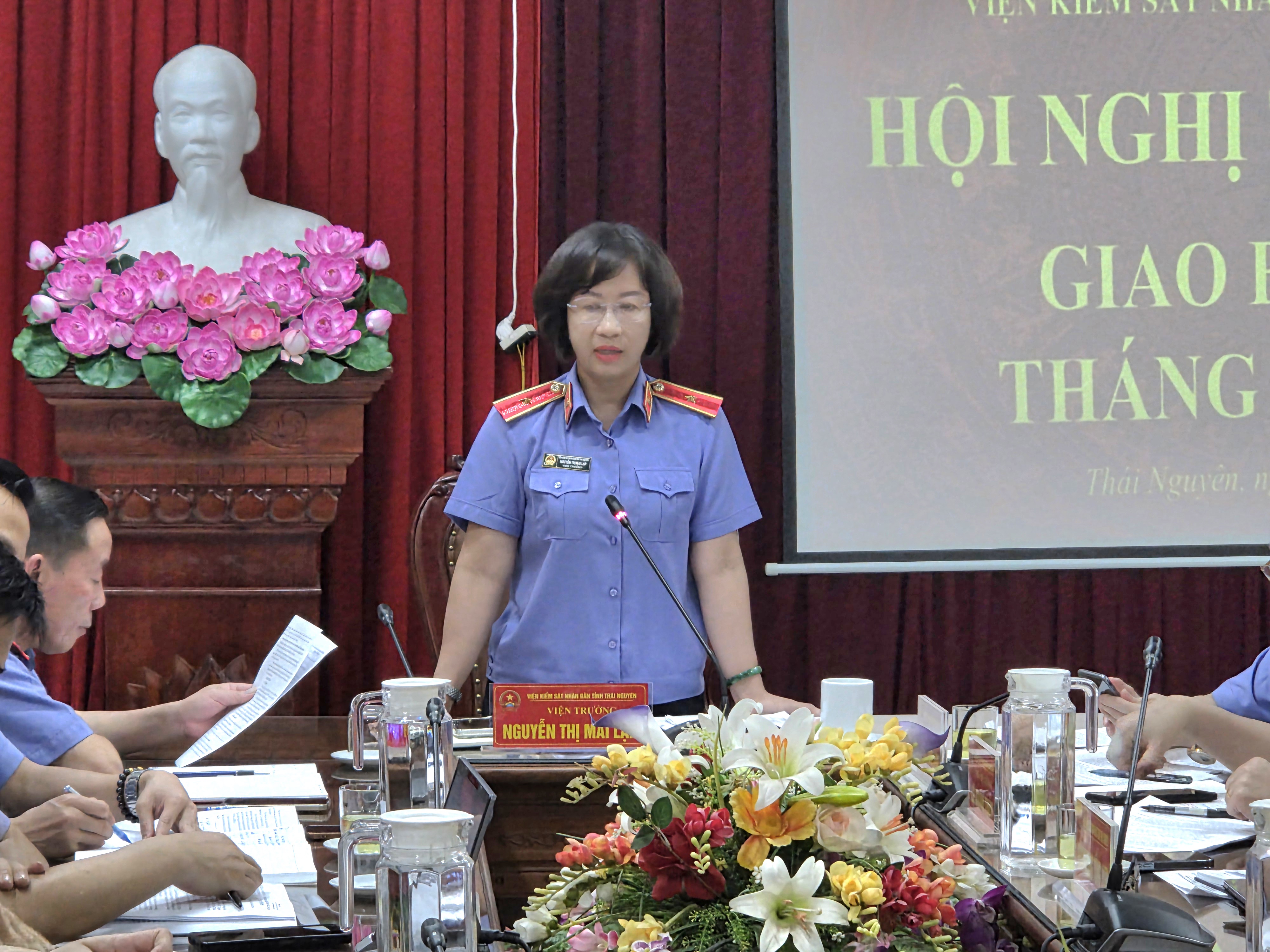 VKSND tỉnh Thái Nguyên tổ chức Hội nghị giao ban trực tuyến 2 cấp công tác tháng 5