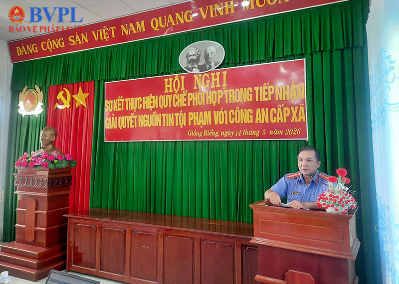 VKSND Khu vực 5, tỉnh An Giang sơ kết Quy chế phối hợp với Công an các xã