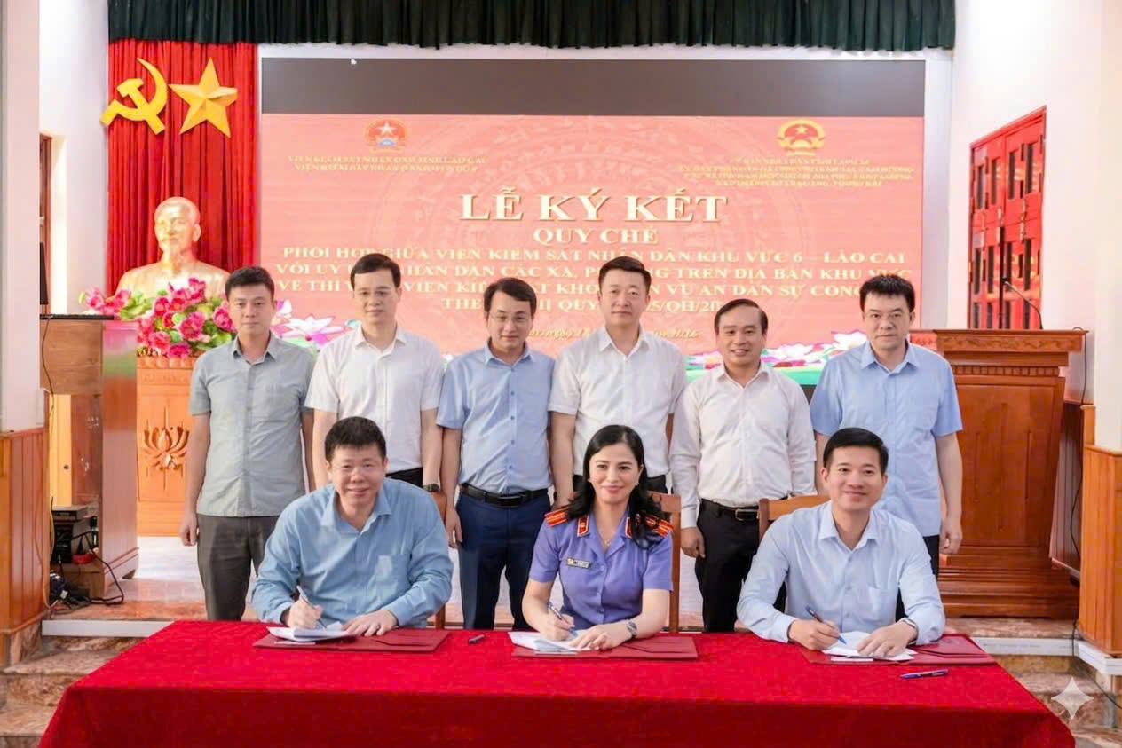 VKSND khu vực 6, tỉnh Lào Cai chủ trì tổ chức Lễ ký kết các Quy chế phối hợp liên ngành