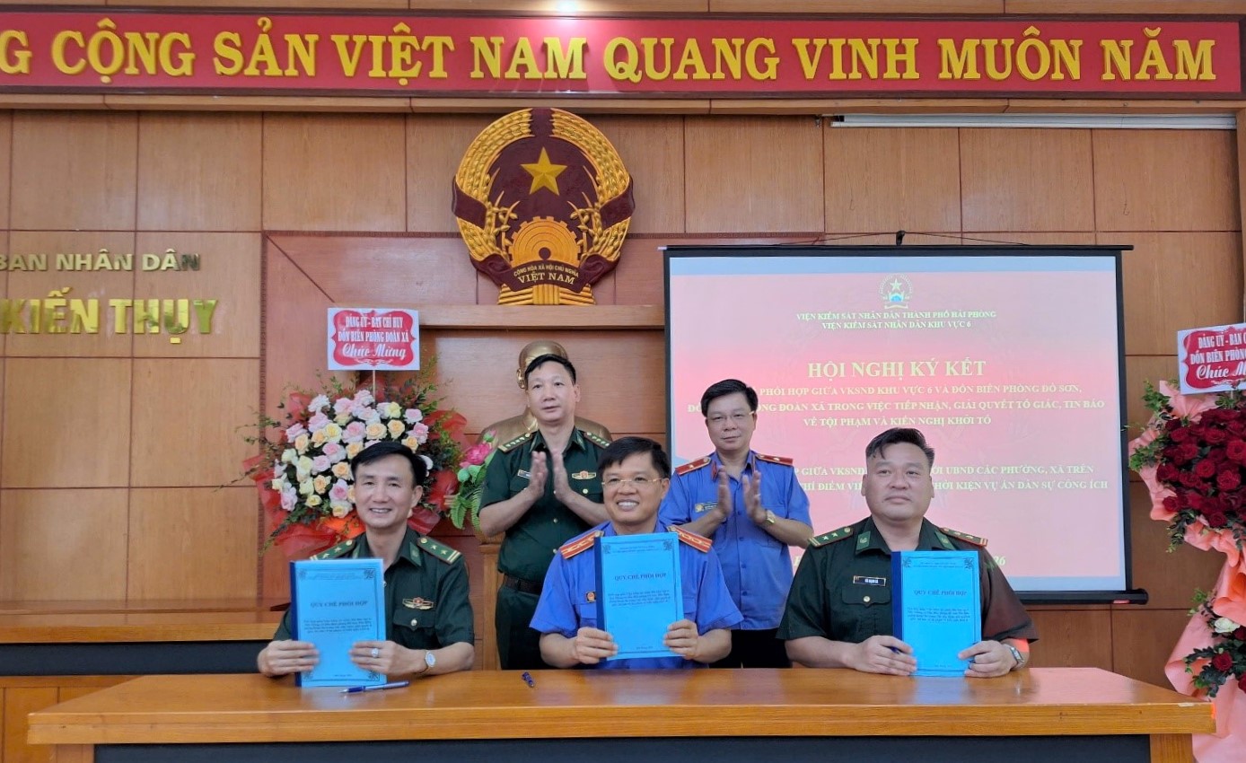 VKSND khu vực 6, TP Hải Phòng ký kết Quy chế phối hợp với các Đồn Biên phòng và phường, xã