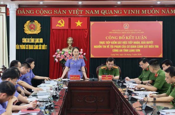 VKSND tỉnh Lạng Sơn công bố Kết luận trực tiếp kiểm sát việc tiếp nhận, giải quyết tố giác, tin báo về tội phạm