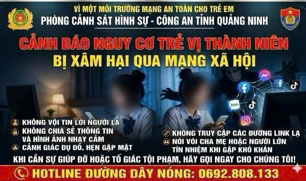 Cảnh báo thủ đoạn dụ dỗ người chưa thành niên qua mạng xã hội