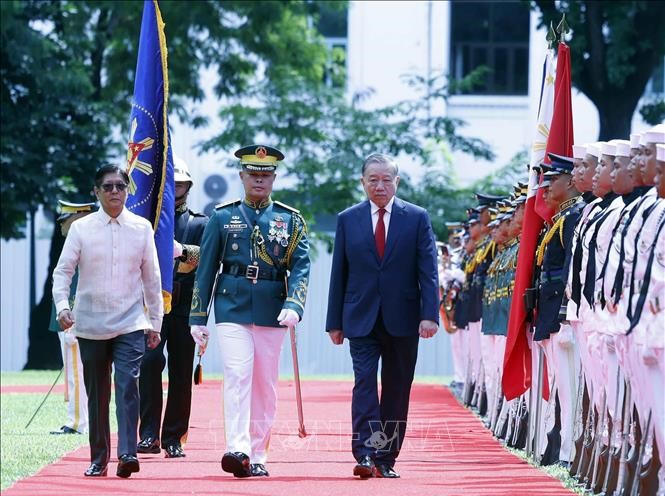 Lễ đón Tổng Bí thư, Chủ tịch nước Tô Lâm thăm cấp Nhà nước Philippines