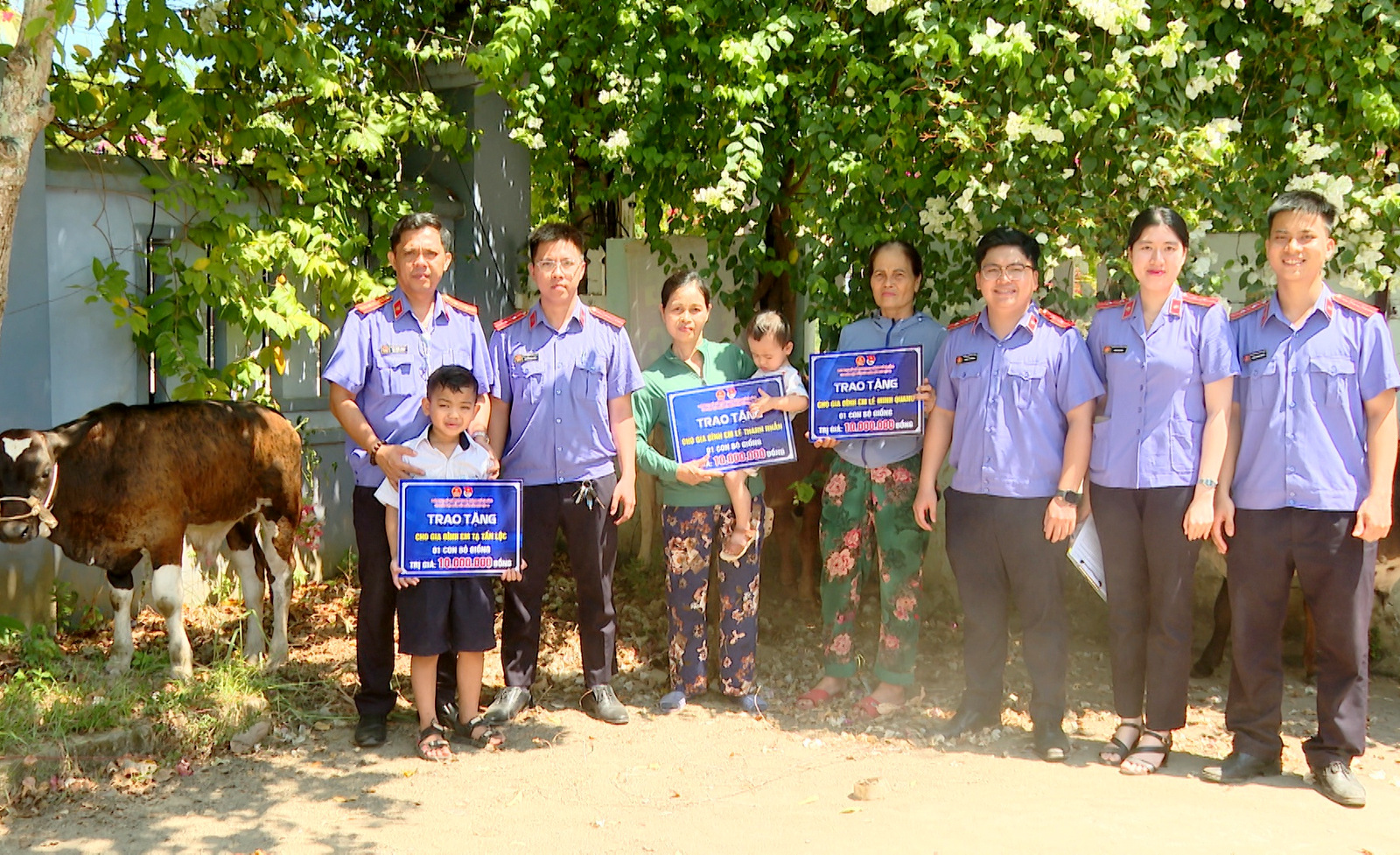 Chi đoàn VKSND khu vực 10, TP Đà Nẵng trao bò giống hỗ trợ gia đình học sinh khó khăn