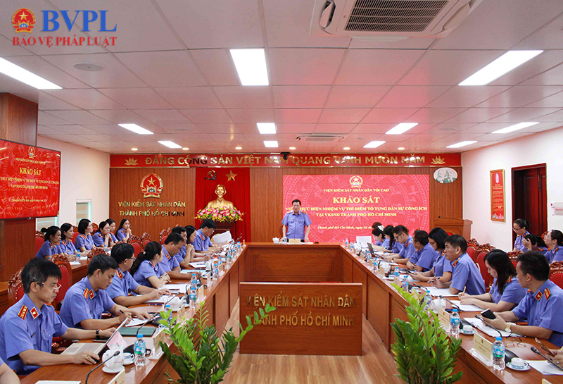 Đoàn khảo sát của VKSND tối cao làm việc với VKSND TP HCM về thực hiện thí điểm tố tụng dân sự công ích