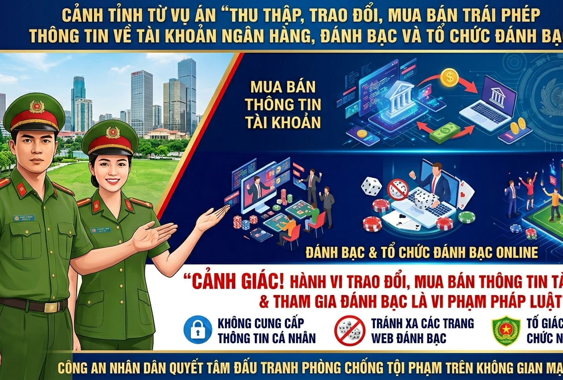 Cảnh báo thủ đoạn cho thuê tài khoản ngân hàng phục vụ đường dây cờ bạc trực tuyến