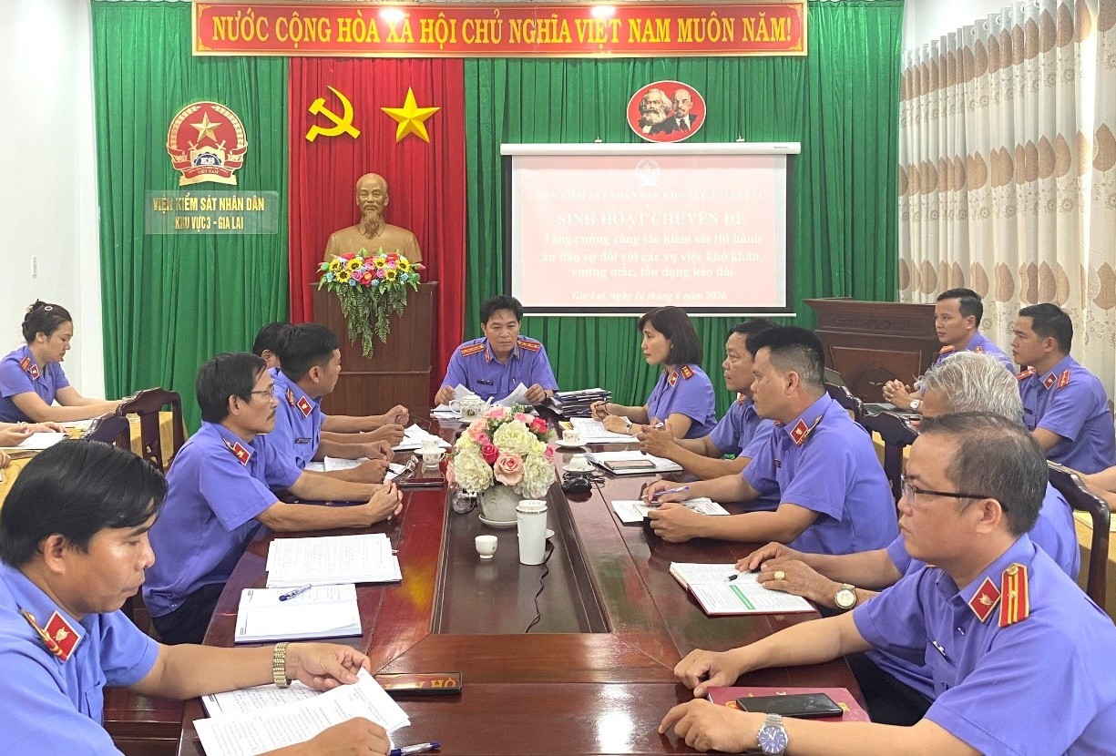 VKSND khu vực 3 - Gia Lai tăng cường công tác kiểm sát thi hành án dân sự