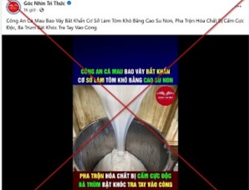 Công an tỉnh Cà Mau bác bỏ thông tin bịa đặt về “tôm khô làm bằng cao su non”