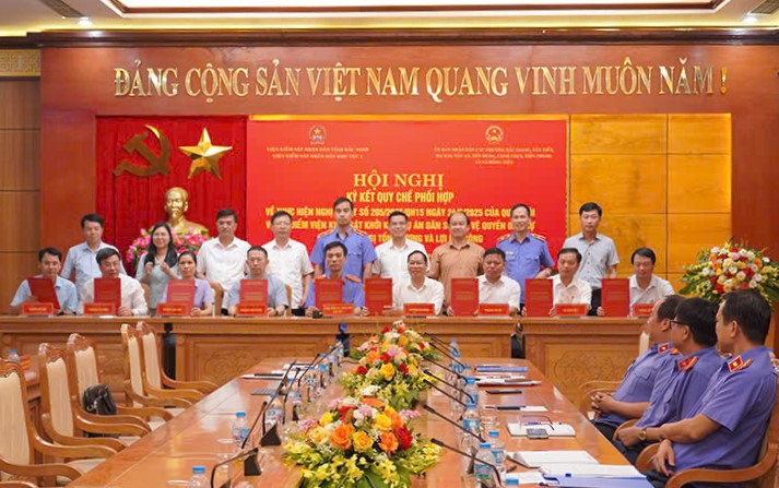 VKSND khu vực 1, tỉnh Bắc Ninh ký quy chế phối hợp với UBND các phường, xã trên địa bàn