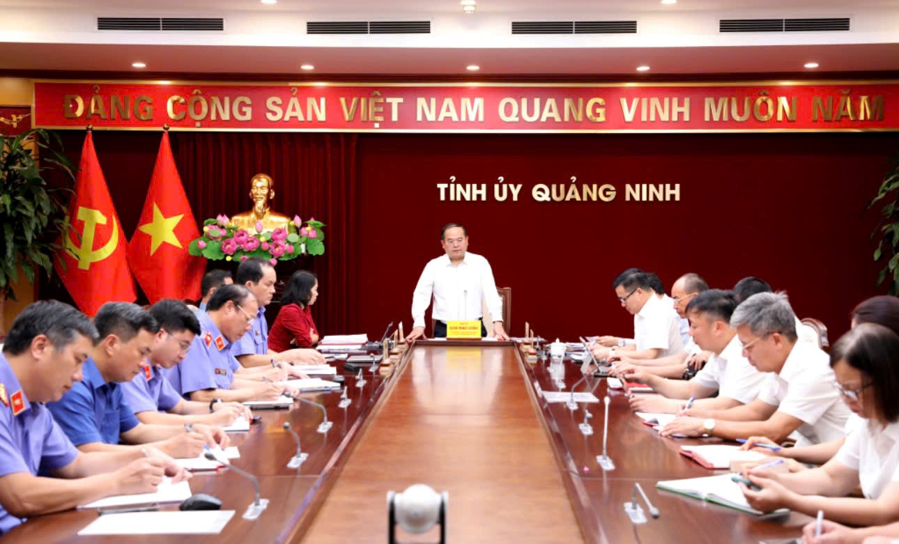 Thường trực Tỉnh ủy Quảng Ninh làm việc với VKSND tỉnh Quảng Ninh