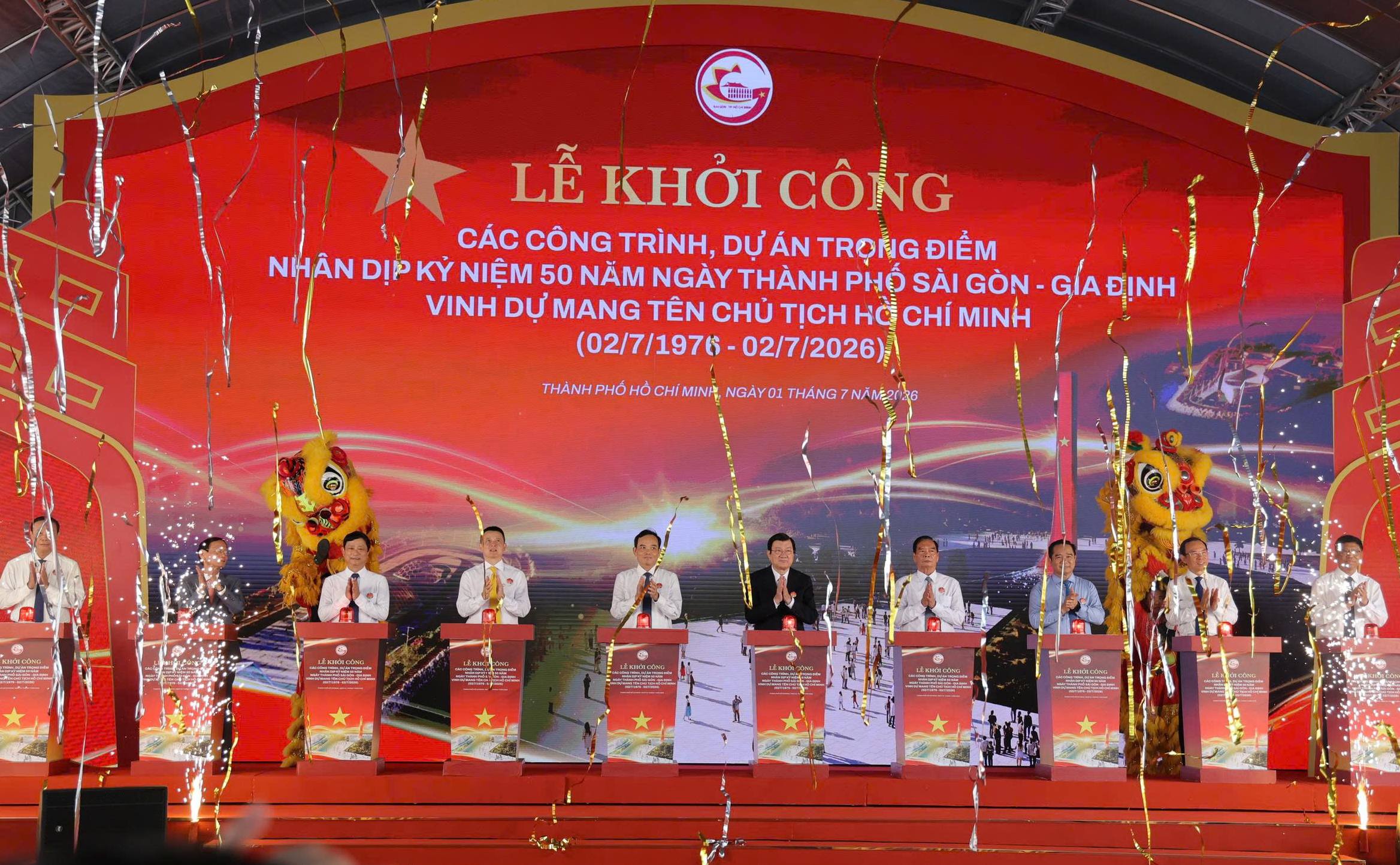 TP Hồ Chí Minh khởi công đồng loạt 8 dự án trọng điểm chào mừng 50 năm thành phố mang tên Bác