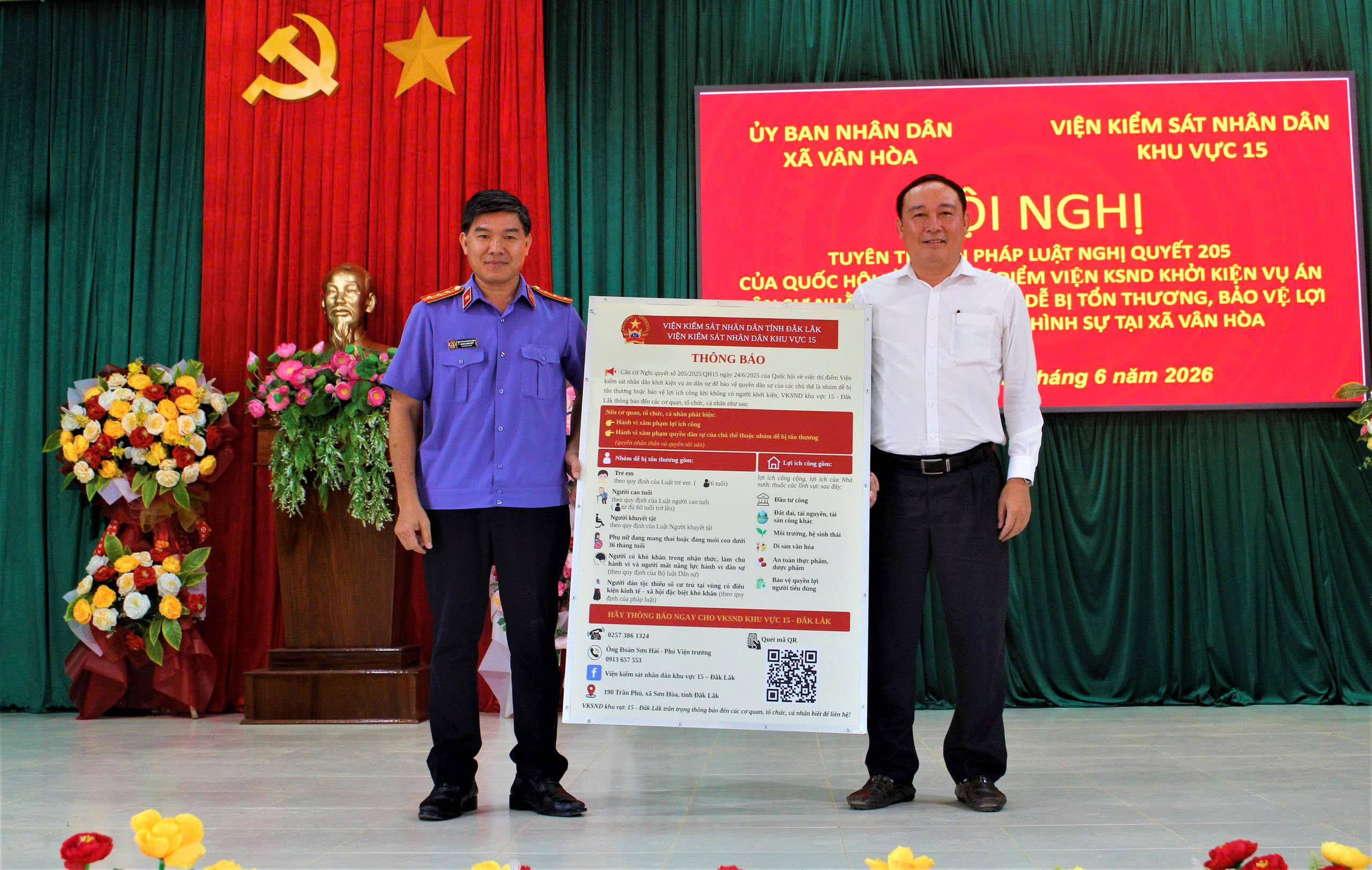 VKSND khu vực 15 tuyên truyền Nghị quyết 205 của Quốc hội tại 2 xã ở Đắk Lắk