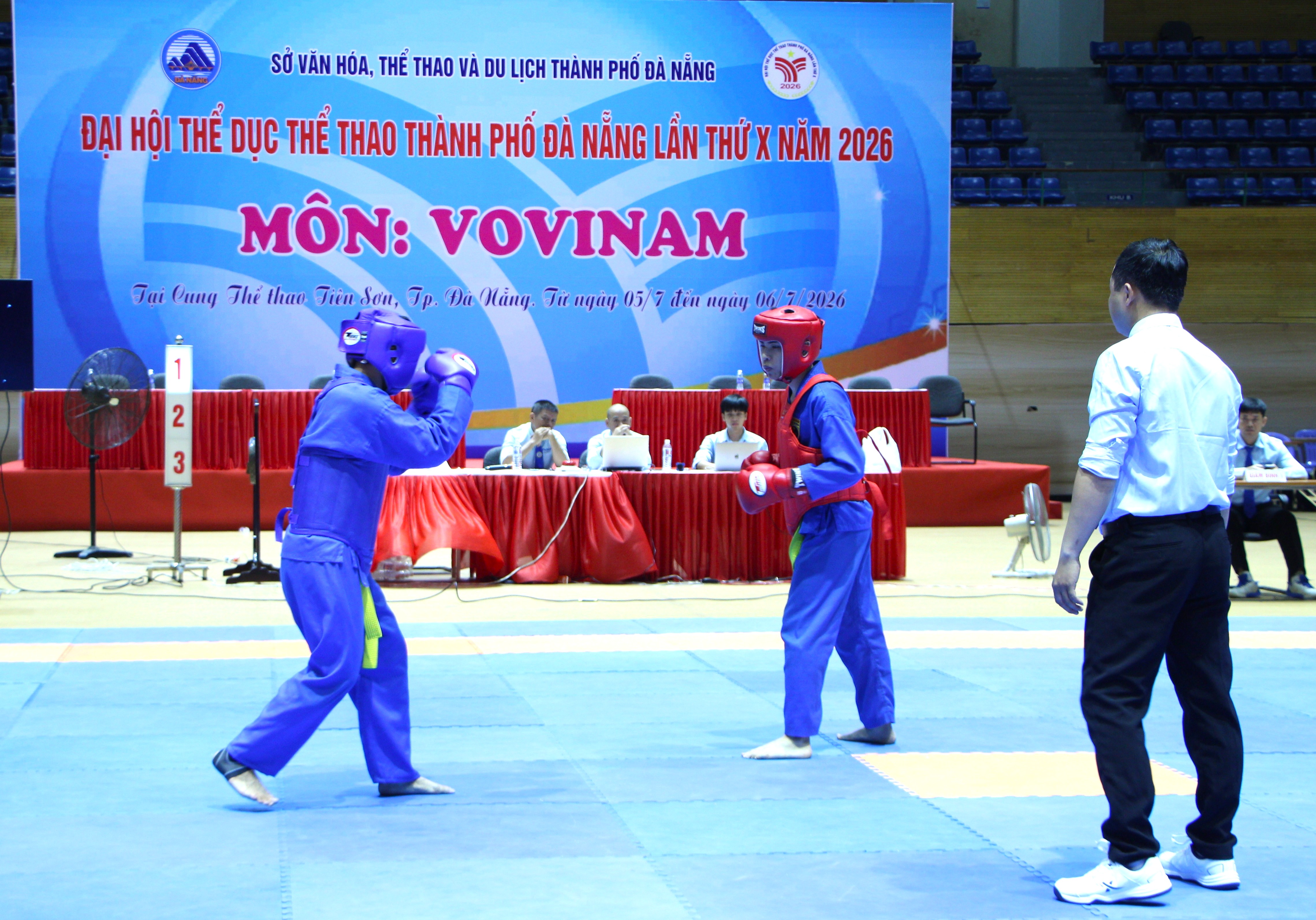 57 võ sĩ tranh tài giải Vovinam tại Đại hội Thể dục thể thao TP Đà Nẵng lần thứ X