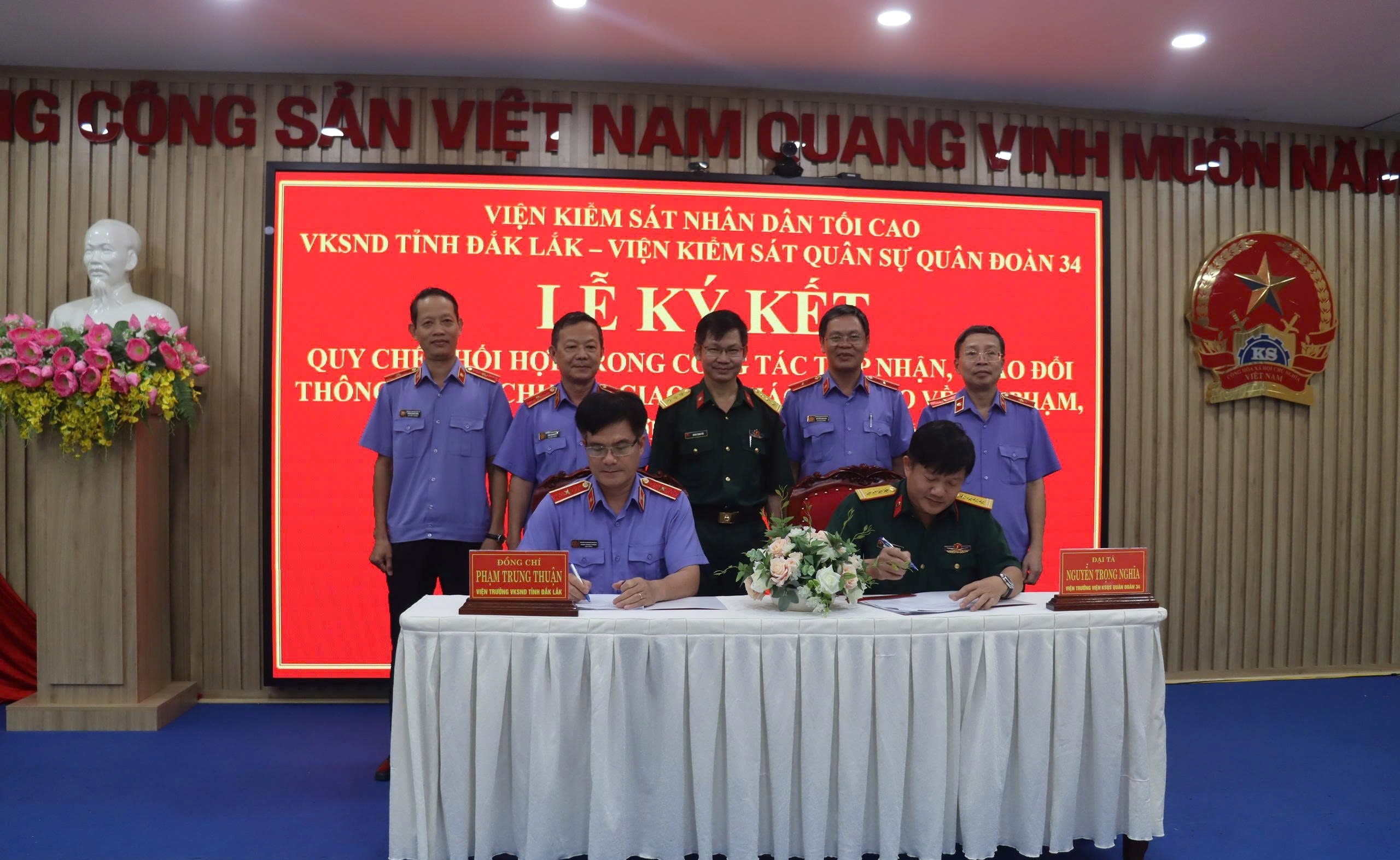 VKSND tỉnh Đắk Lắk ký Quy chế phối hợp với Viện kiểm sát quân sự Quân đoàn 34