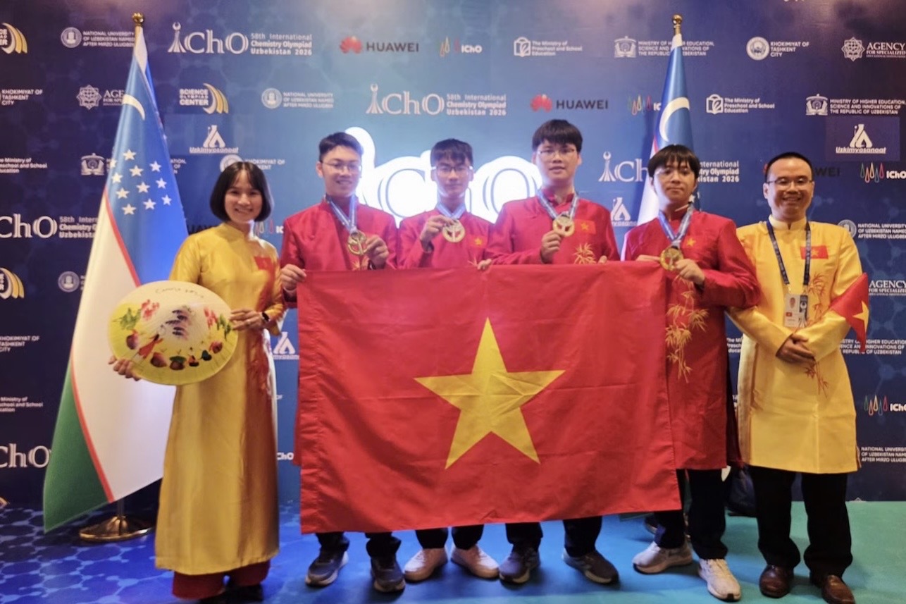 Việt Nam xuất sắc giành 4 Huy chương Vàng Olympic Hóa học quốc tế