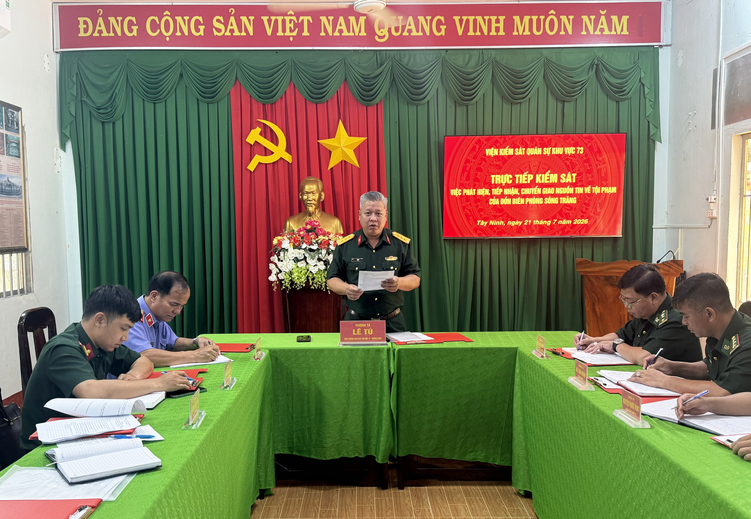 VKS Quân sự Khu vực 73 kiểm sát việc phát hiện, tiếp nhận, chuyển giao nguồn tin về tội phạm