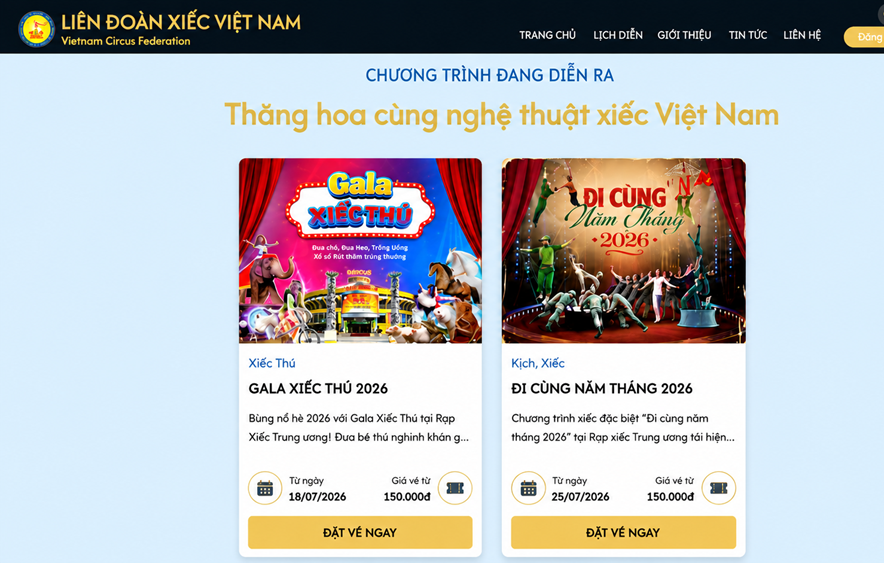 Mua vé xem xiếc trực tuyến, chọn ghế và nhận mã QR ngay trên điện thoại