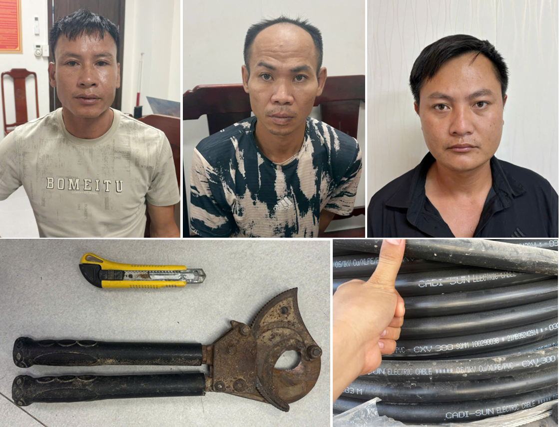 Thanh Hóa Bắt giữ 3 đối tượng trong vụ trộm gần 300 triệu đồng dây cáp điện tại nhà máy