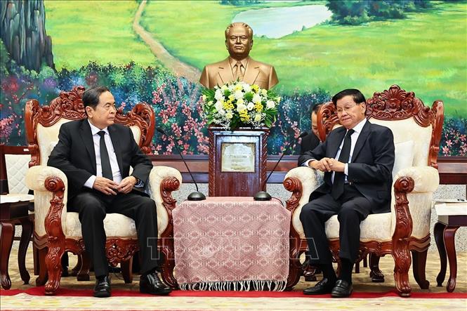 Chủ tịch Quốc hội Trần Thanh Mẫn hội kiến Tổng Bí thư, Chủ tịch nước Lào