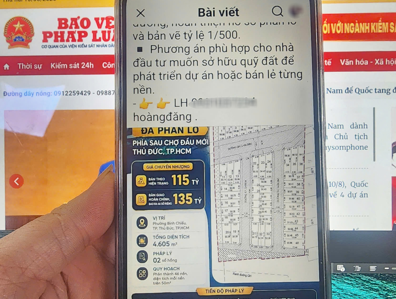 TP Hồ Chí Minh cảnh báo thông tin rao bán 46 đất nền sau chợ đầu mối Thủ Đức